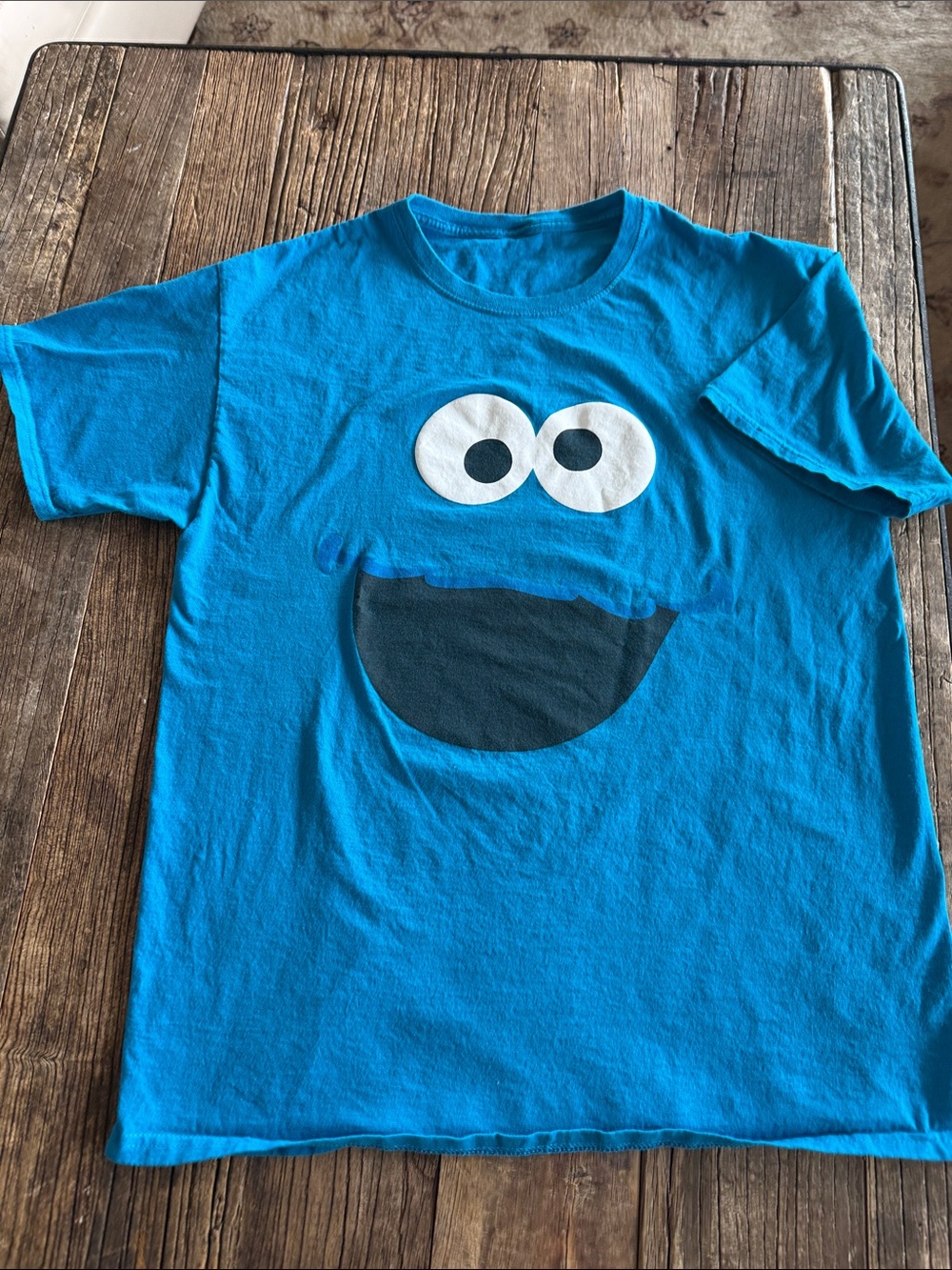 Blue Cookie Monster Graphic T-Shirt Cotton Men’s large